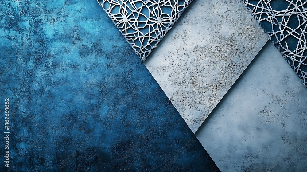 Fototapeta premium Abstract Blue and White Textured Background with Intricate Design