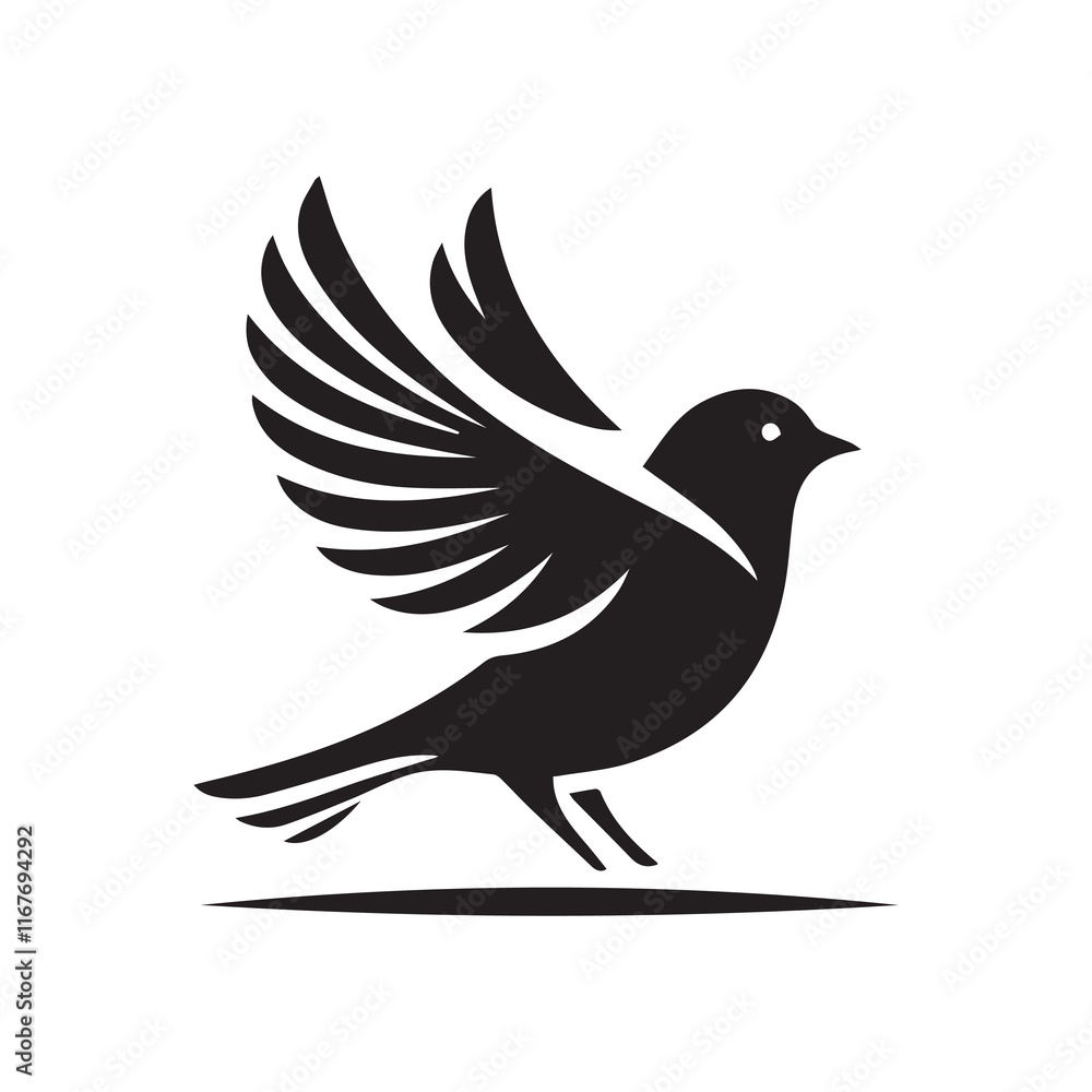 Silhouette of a bird vector icon for logo, and design Silhouette of a bird vector icon for logo, and design