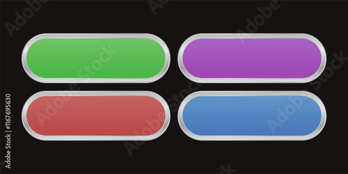 Colorful CTA button set.