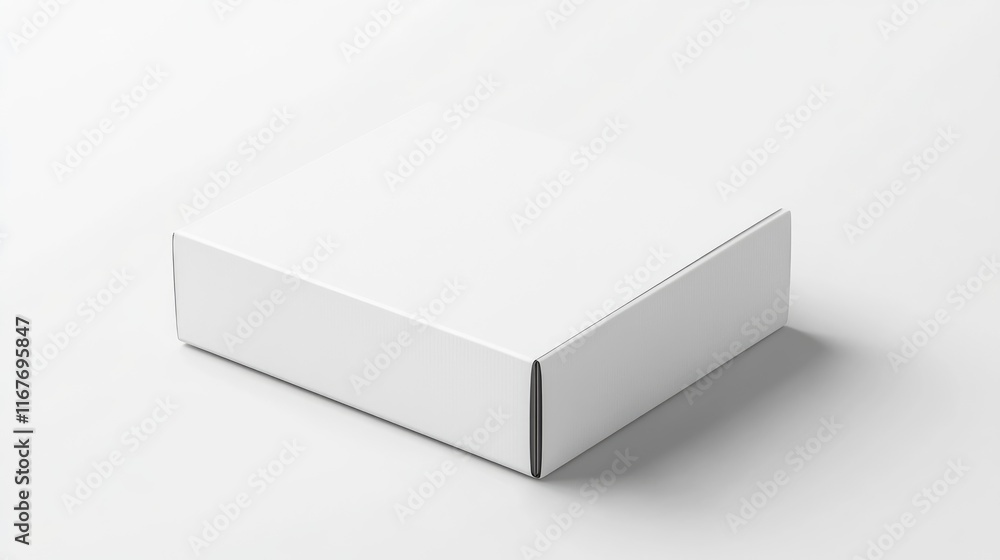 A simple white box on a clean surface, ideal for packaging or storage purposes. A simple white box on a clean surface, ideal for packaging or storage purposes.