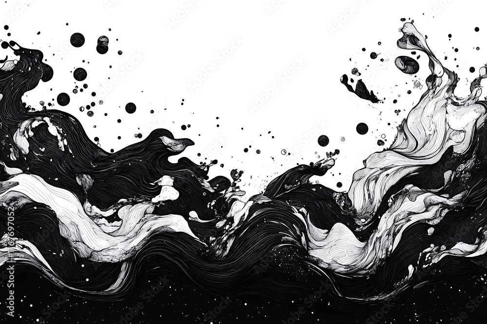 Barcode-style waves in black and white with a modern abstract look Barcode-style waves in black and white with a modern abstract look