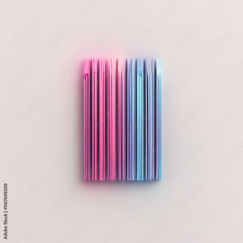 Obraz premium Pastel gradient barcodes with soft edges on a clean background