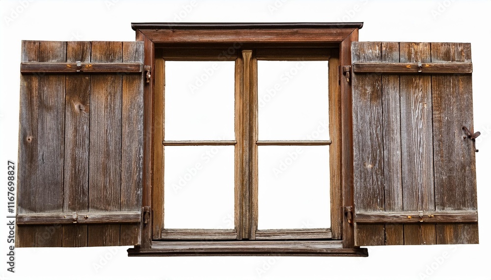 wooden window with shutters wooden window with shutters