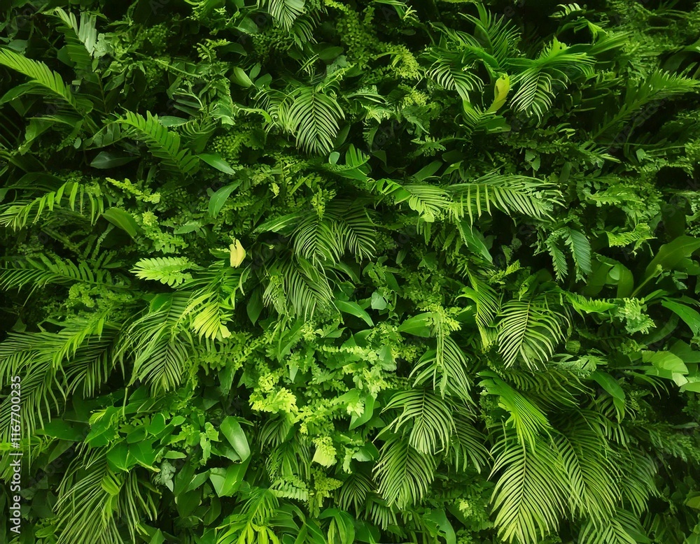 close up of living wall with green plants