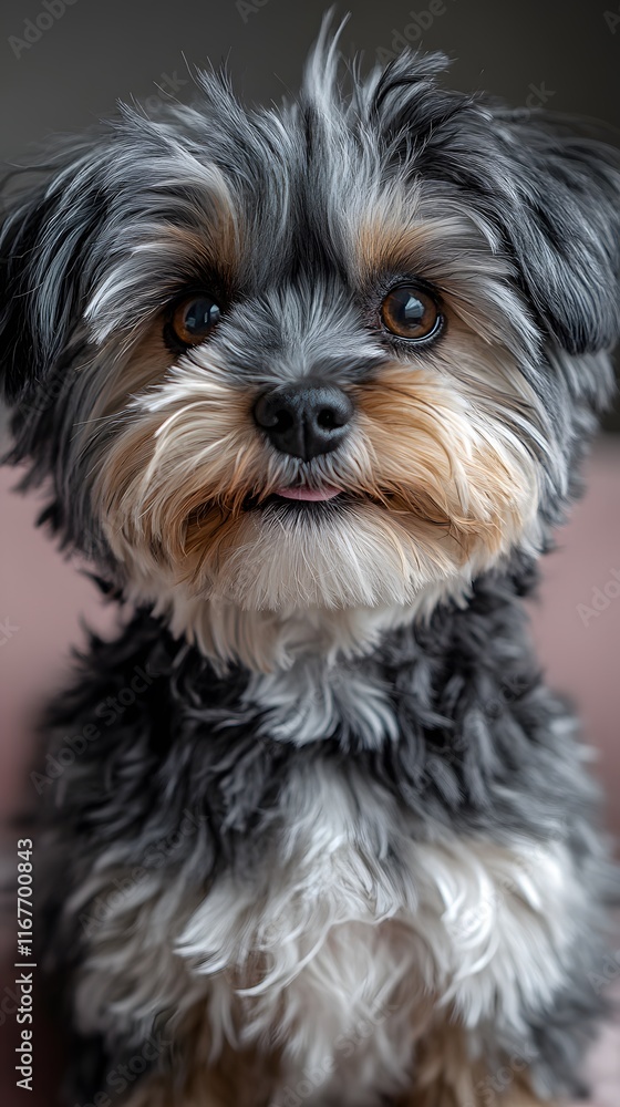 Fluffy Shih Tzu in Pink Glow