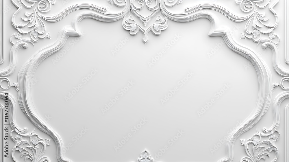 Elegant White Ornate Frame Design Background Elegant White Ornate Frame Design Background