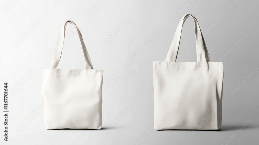 Elegant and versatile white tote bags displayed against a minimalist backdrop for stylish and practical everyday use Elegant and versatile white tote bags displayed against a minimalist backdrop for stylish and practical everyday use