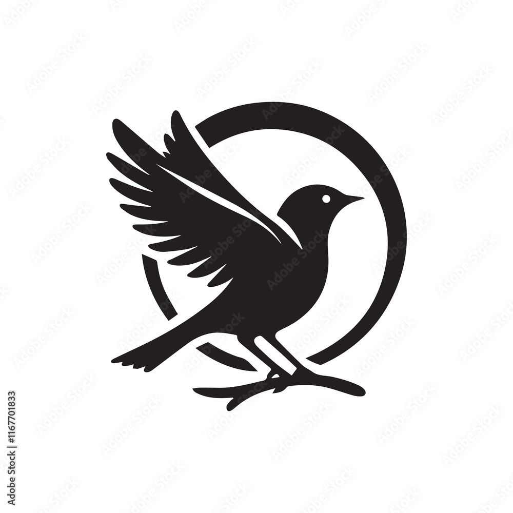 Silhouette of a bird vector icon for logo, and design Silhouette of a bird vector icon for logo, and design