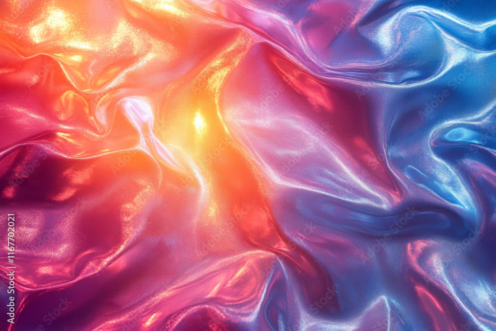 Vibrant abstract fabric textures creating a colorful wave of light and shadow in a surreal tapestry. Generative AI Vibrant abstract fabric textures creating a colorful wave of light and shadow in a surreal tapestry. Generative AI