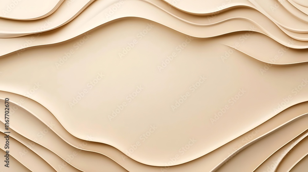 Obraz premium Abstract Beige Waves Smooth Background Design