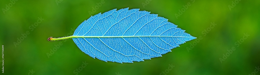 Fototapeta premium A representation of a vivid green leaf, featuring intricate details and textures, crafted with Stock technology.