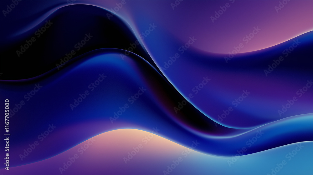 Abstract Blue Wave Background with flowing, smooth, and shiny blue waves creates a soft, luminous backdrop for elegant design