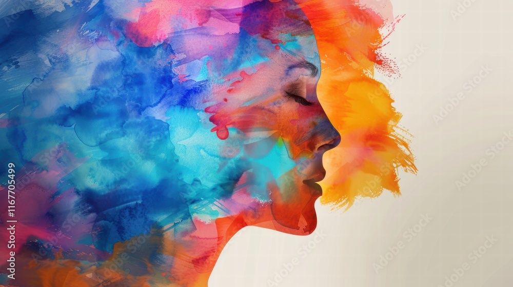 Abstract colorful art symbolizing emotional intelligence and empathy concept Abstract colorful art symbolizing emotional intelligence and empathy concept