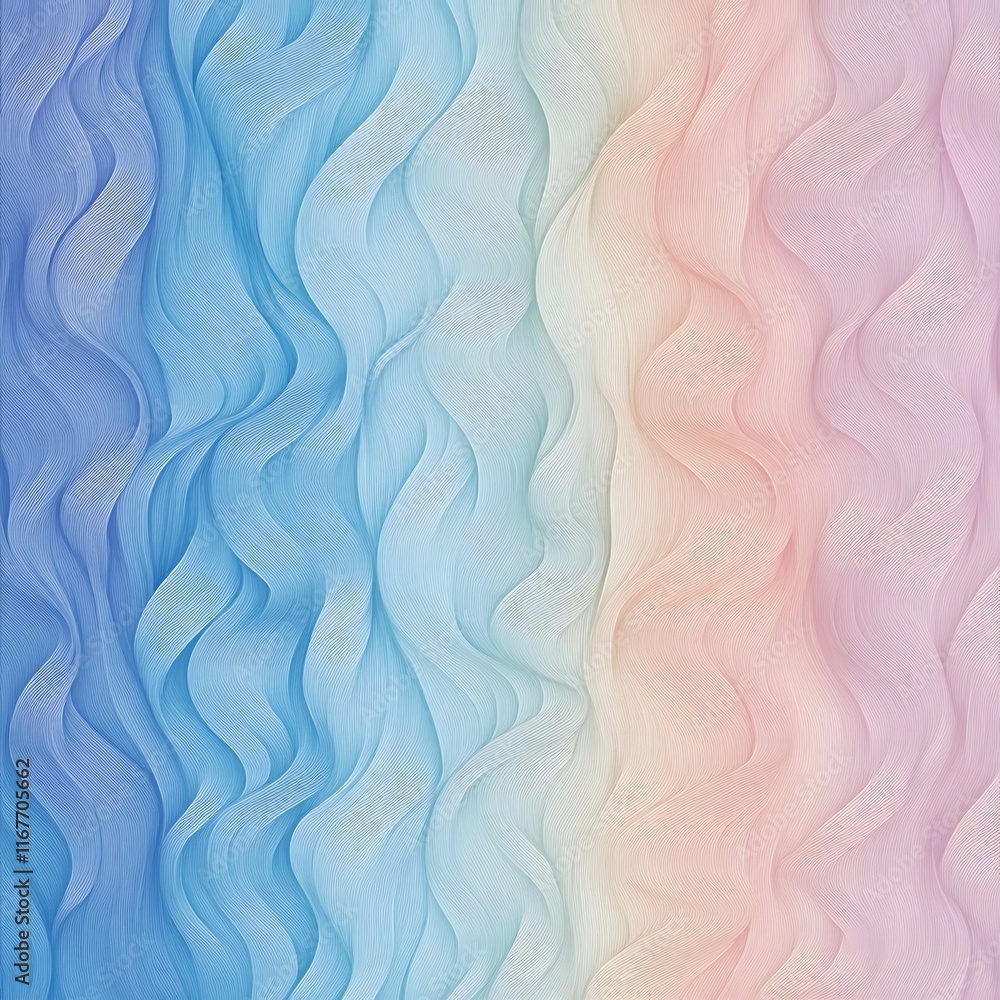 Wavy barcode lines in pastel shades forming a dynamic pattern Wavy barcode lines in pastel shades forming a dynamic pattern