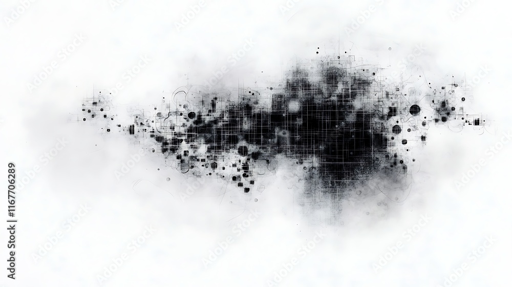 Futuristic QR code-like designs in grayscale on white Futuristic QR code-like designs in grayscale on white