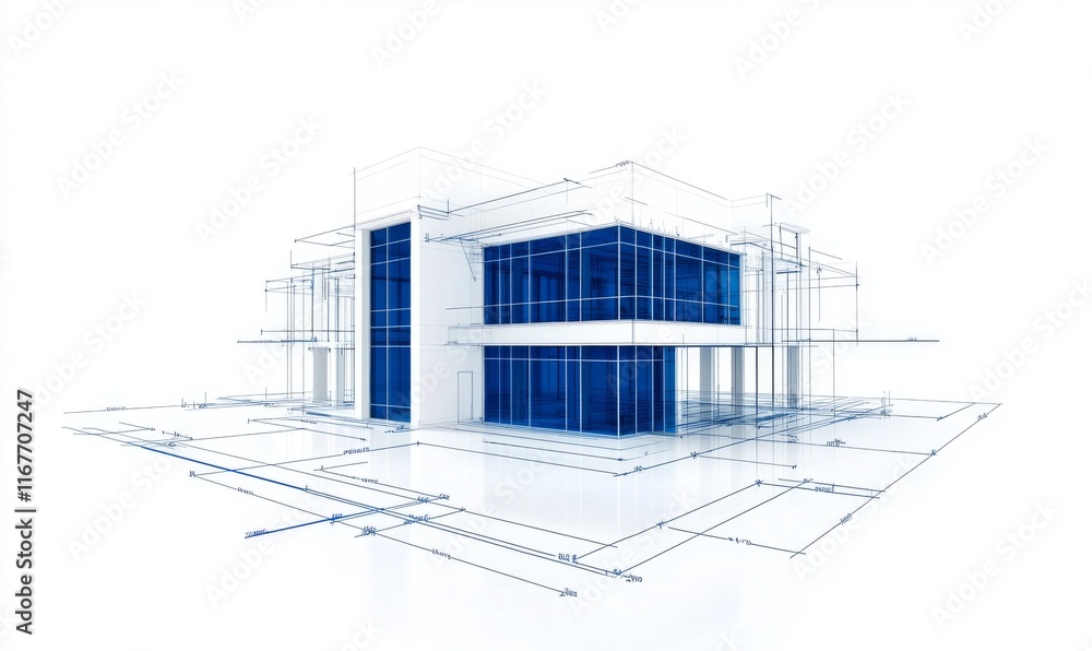Architecture background. 3D wireframe perspective of a building design and my own model. Architecture background. 3D wireframe perspective of a building design and my own model.