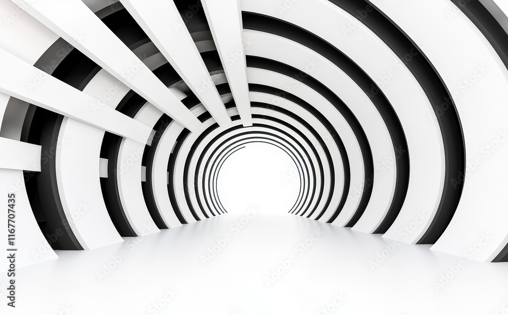 Obraz premium Metal structure abstract, steel architecture design, black and white image of a futuristic building, 3D rendering.