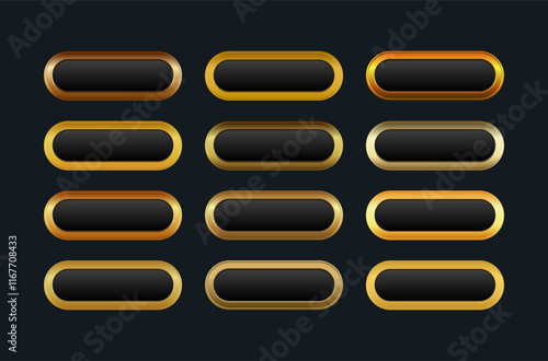 Golden CTA button set.