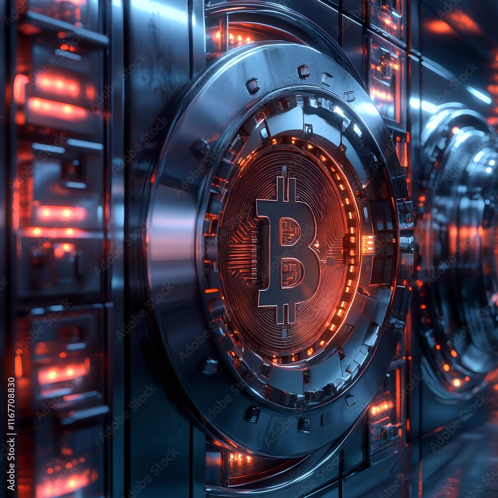 Glowing Vault Doors Secure Digital Assets Glowing Vault Doors Secure Digital Assets