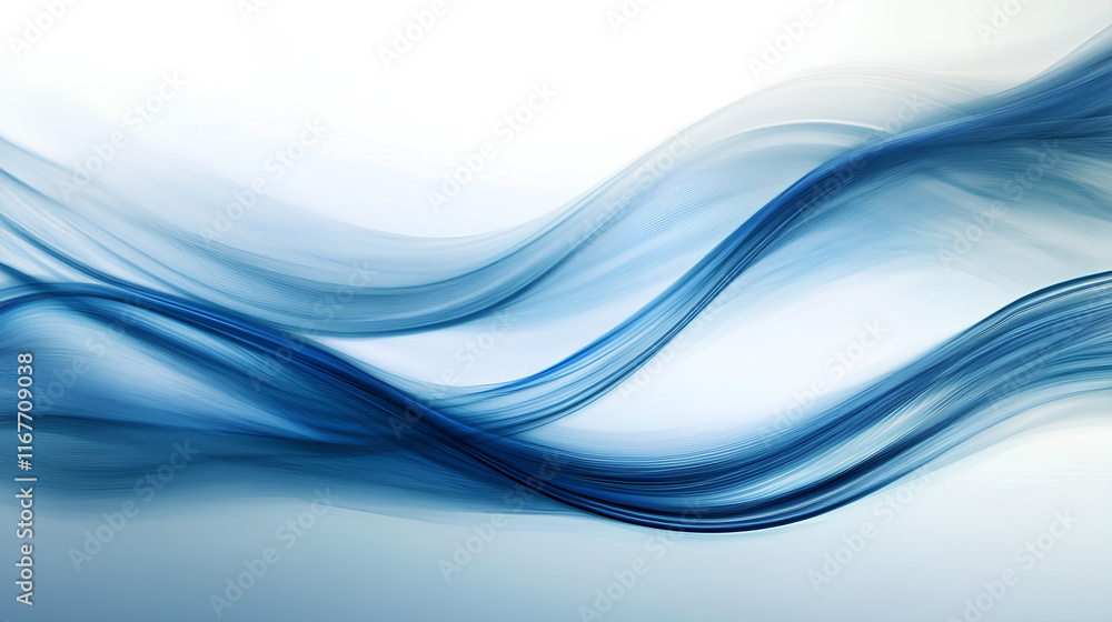 Obraz premium Abstract blue waves creating a serene, fluid atmosphere