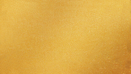 Gold wall texture background. Yellow shiny gold foil paint on wall sheet with gloss light reflection, vibrant golden paper luxury wallpaper