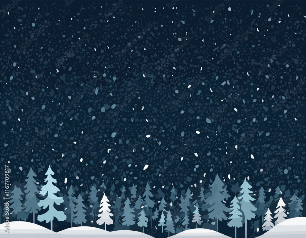 Falling snow on transparent background in paper cut style. Snowstorm clouds overlay effect for Christmas and New Year Design. Vector illustration