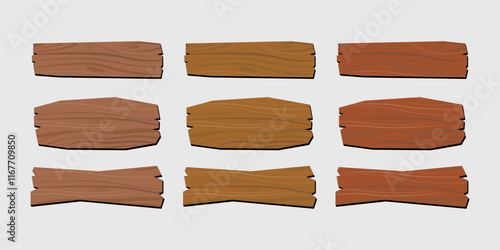 Wooden game button set.