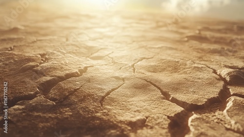 Cracked Earth Under the Scorching Sun: A Desert Landscape photo