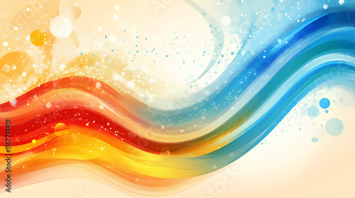 Vibrant abstract waves in warm and cool colors