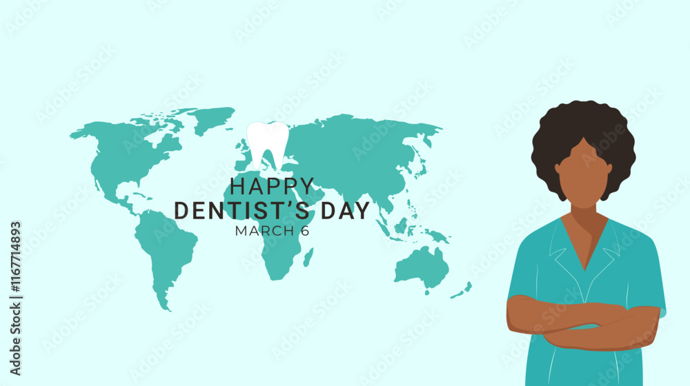 Happy Dentist's Day horizontal banner template. March 6. Vector illustration Happy Dentist's Day horizontal banner template. March 6. Vector illustration