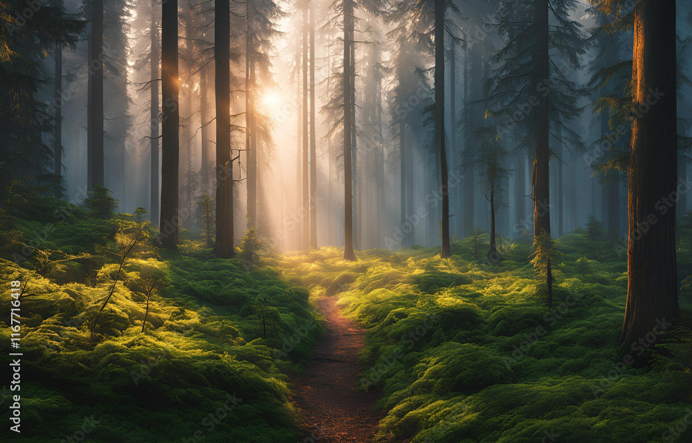 Obraz premium fog in the forest