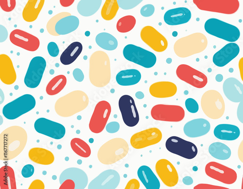 Multi Vitamin complex icons poster. Vector illustration. Multivitamin supplement, b1, d, e, mg, c, zinc, magnesium, a. Diet poster. Colorful pills capsule, droplet group on white background.