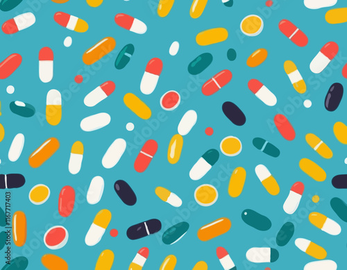 Multi Vitamin complex icons poster. Vector illustration. Multivitamin supplement, b1, d, e, mg, c, zinc, magnesium, a. Diet poster. Colorful pills capsule, droplet