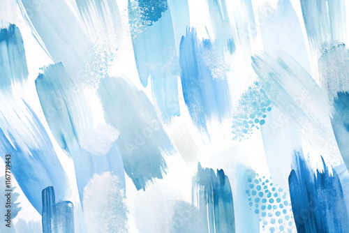 Abstract blue brush strokes, watercolor texture, artistic background, modern design, creative wallpaper, soothing colors.