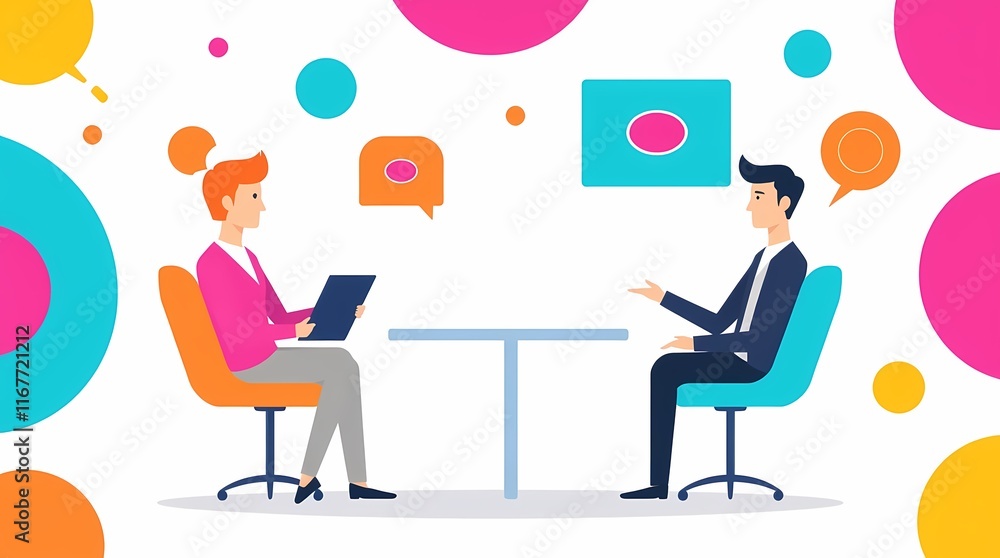 Job Interview: Modern Flat Design Illustration Job Interview: Modern Flat Design Illustration