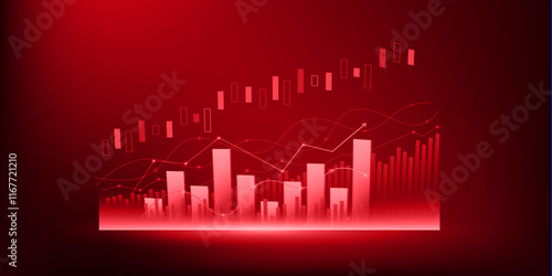 candlestick chart up down red graph 