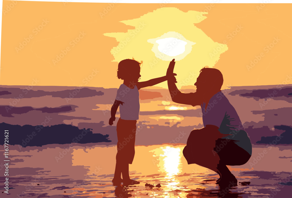 Fototapeta premium father and son