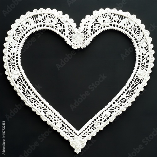Elegant Lace Heart Border Frame