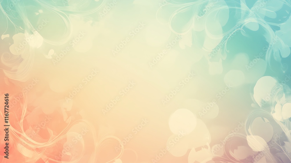 Abstract Pastel Swirls and Bokeh Background Design Abstract Pastel Swirls and Bokeh Background Design