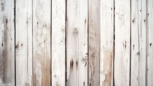 Rustic weathered white wooden planks with peeling paint texture photo