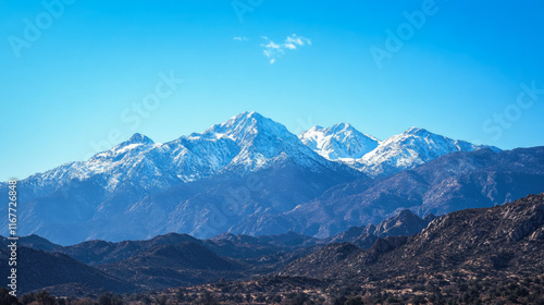 Wallpaper Mural Majestic snow-capped mountain peaks under clear blue sky Torontodigital.ca