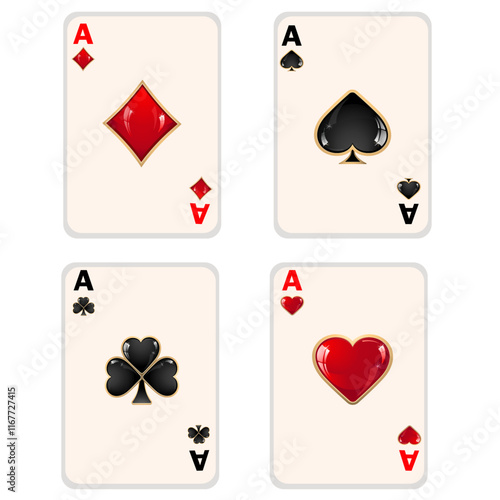 four cards ace vector image