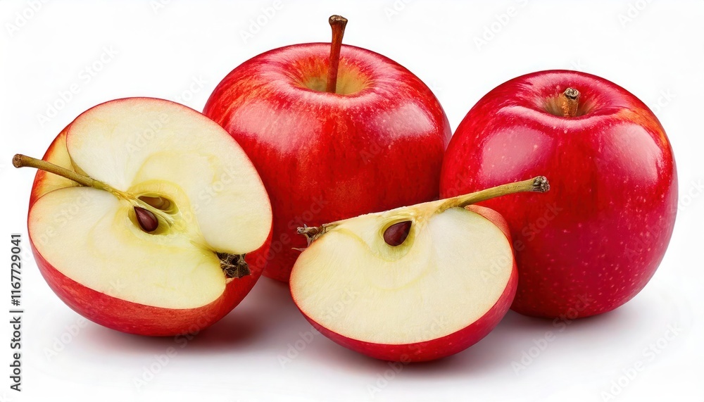 close up . Gala apples isolated on white background with clipping path. 