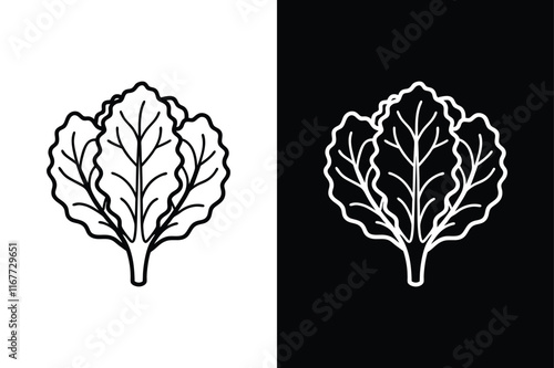 Kale icon vector on White Background ,Vector Art Illustration on white background.