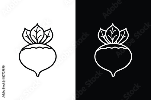 Kohlrabi icon vector on White Background ,Vector Art Illustration on white background.