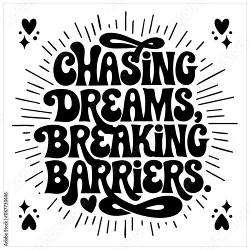 chasing dreams breaking barriers women empowerment vector design template