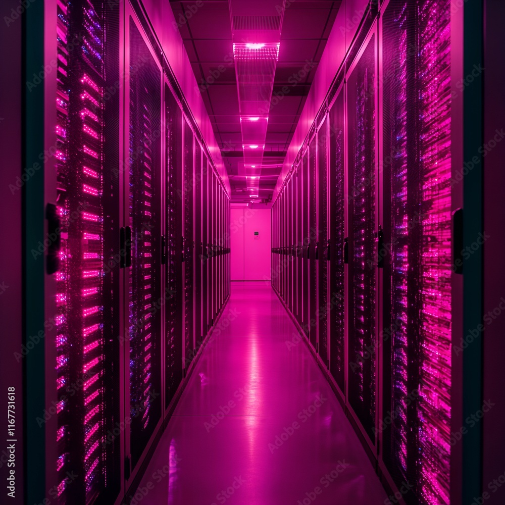 Big Data Clusters Glowing Server Racks Big Data Clusters Glowing Server Racks
