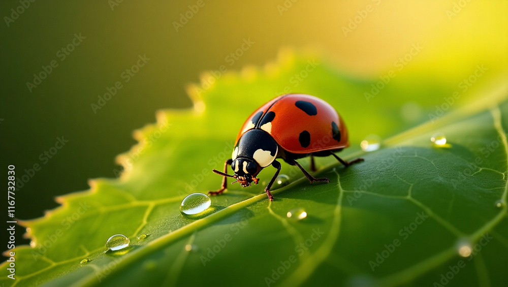 Obraz premium ladybug on leaf