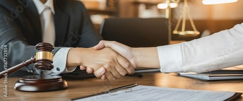 Wallpaper Mural Lawyer and client shaking hands after legal agreement. Torontodigital.ca