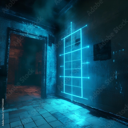 VR Escape Room Glowing Walls Interactive